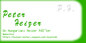 peter heizer business card